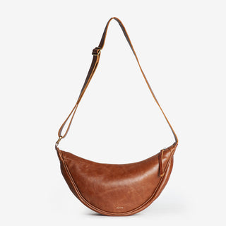 Leather Moon Sling Bag - Vintage Brown
