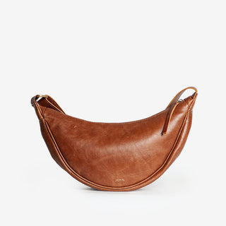 Leather Moon Sling Bag - Vintage Brown