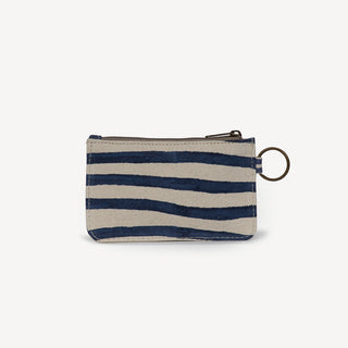 Fabric ID pouch - Small Cobalt Stripe Print