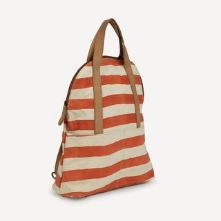 Halfmoon Laptop Backpack - Large Cinnamon Stripe Print