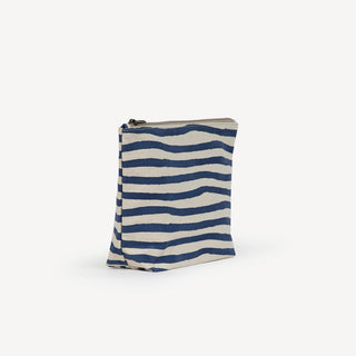 Large Waterproof Pouch - Small Cobalt Stripe Print