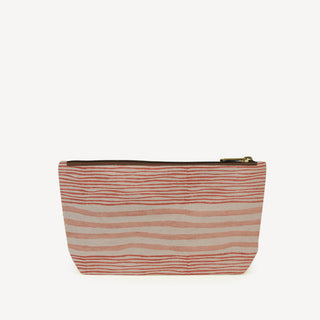 Small Waterproof Pouch - Blush and Orange Stripes