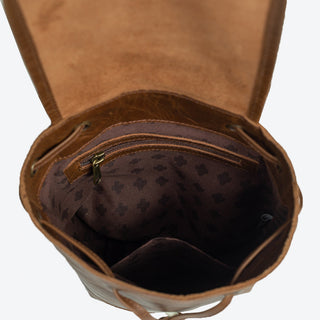 Mini Foldover Backpack - Brown
